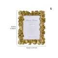 Elegant golden ginkgo leaf resin photo frame size S tabletop display for 4x6 inch pictures - 6 Inch Retro Gold