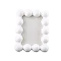Elegante marco de fotos con perlas blancas de 6x8 pulgadas para decoración de mesa - 8 Pulgadas / Blanco