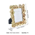 Decorative golden ginkgo leaf resin photo frame for 3.5x5 inch tabletop picture display - 3.5x5 Retro Gold