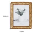 Elegant golden woven resin photo frame for home decor with 6x8 inch display dimensions - 6X8 Inch / Gold