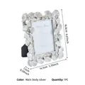 Ornate silver ginkgo leaf design resin photo frame for 3.5x5 inch vertical pictures - 3.5x5 Retro Silver