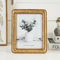 Elegant gold woven resin photo frame with European style for home decor display 6x8 inch - 10" / Gold