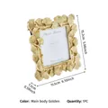 Elegant golden square resin photo frame with ginkgo leaf border design for 4x4 pictures - 4x4 Retro Gold