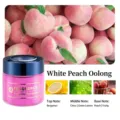 White peach oolong scented car air freshener balm in a pink glitter jar with blue lid - White Peach Oolong