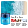 Premium solid car fragrance balm in azure ocean scent with watermelon and cedar notes - Deep Blue Ocean