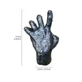 Dimension details for resin devil hand wall hook in antique silver finish decoration - Demon Claw / Black