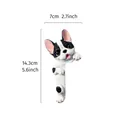 Accurate dimensions provided for this cute 3D resin French Bulldog peeking wall sticker - Pug Style