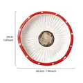 Bandeja de resina para joyas en forma de seta con borde de puntos rojos y dimensiones - Bandeja Champiñón de Lunares / 20.3cm