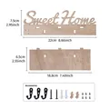 Creative wooden Sweet Home wall hook rack with size measurements and mounting accessories - MB11 Style (MB11) / Paulownia Wood Color