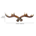 Vintage American style antler decorative wall hook for coats and hats with dimensions - Brown