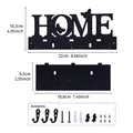 Detailed dimensions of black HOME letter wall key rack with mounting accessories set - Black