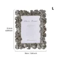 Elegant silver ginkgo leaf resin photo frame for 5x7 inch photos measuring 18x22.6cm - 7 Inch Retro Silver