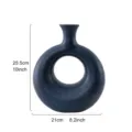 Vase donut moderne en céramique bleu moucheté pour décoration minimaliste, 25,5 cm - Bleu Étoilé - Grand (25.5cm)