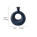 Vase en céramique donut bleu marine moderne avec texture mouchetée pour la déco - Bleu Étoilé - Petit (16cm)