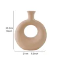 Vase donut en céramique minimaliste moderne avec texture de sable tachetée décoration - Beige Roche - Grand (25.5cm)