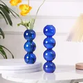 Kobaltblaue Kugelglasvasen im Set, transparente dekorative Blumenbehälter für Zuhause - Blau