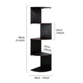 Creative 80cm tall S-shaped corner wall shelf with semi-circular black wooden tiers - Five-Tier Tiered Style / Deep Walnut