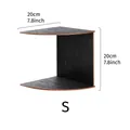 Size S black wall-mounted wooden corner shelf with 20cm 7.8inch dimensions for home decor - Size S (20x20cm) / Deep Walnut