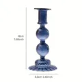 Elegante portacandele in vetro blu-grigio con design a coste sferiche, 18 cm - Stile Impilato Multibiglia Blu Grigio (B) / 18x8.8cm