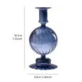 Elegante vaso e portacandele in vetro a coste grigio-blu per decorazione tavola di casa - Stile a Texture Spirale Blu Grigio (G) / 18.1x8.6cm