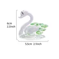 Decorative crystal swan figurine with green wings, 6cm tall for home or wedding - Crystal Swan Green / 6X5.5CM / Green