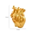 Einzigartige goldene anatomische Herzform-Harzvase für kreative Wohndekoration 20 cm - Gold