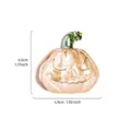 Miniature amber glass pumpkin Halloween ornament with face detail, measures 4.5x4.9cm. - Jack-O'-Lantern Blue / Orange