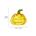Yellow glass pumpkin figurine with Halloween face, 4.9cm width variant - Jack-O'-Lantern Blue / Yellow