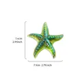 Adorno de estrella de mar de cristal iridiscente para decoración marina, 7,4x7,1 cm. - Estrella de Mar de Cristal - Verde Iridiscente