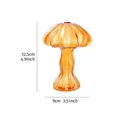 Jarrón de cristal hidropónico con forma de seta ámbar para decoración de mesa moderna - Naranja
