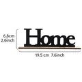 Scritta decorativa Home in legno nero per scrivania, dimensioni totali 19,5 x 6,8 cm - Casa