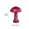 Elegante jarrón de cristal con forma de hongo magenta, estilo nórdico, 12,5 cm de alto. - Magenta