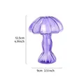 Elegante jarrón hidropónico de vidrio morado con forma de hongo y medidas de 12,5 cm - Púrpura