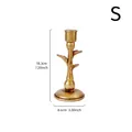 Vintage gold palm tree candle holder size S with precise dimensions 18.3cm height - Size S