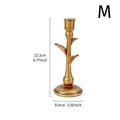 Medium golden palm tree candlestick holder for elegant home decor - Size M