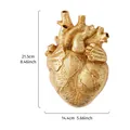 Jarrón decorativo creativo de resina con forma de corazón anatómico dorado 21,5cm - Dorado