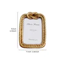 Gold resin decorative photo frame with creative rope knot design for 3x5 inch photos - Rectangle / 3.5x5 Inch / Gold