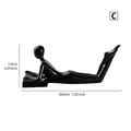Modern minimalist black resin figurine of a person reading with size specifications - Style C - Prone Reading Human / Black