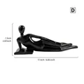 Modern minimalist black figurine reading book, decorative desktop ornament - Style D - Prone Reading Human / Black
