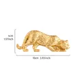 Decorative gold resin leopard figurine in stalking pose with detailed dimensions included - D款 (潜行捕猎姿态)