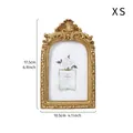 Vintage gold arched photo frame XS size with ornate embossed details for home decor - XS / Outer 10.5x17.5cm / Gold 5 inch