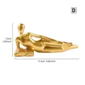Golden abstract reader figurine sculpture for home desktop decor Style D - Style D - Prone Reading Human / Gold