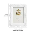 Élégant cadre photo blanc avec roses sculptées pour photos de table de 5x7 pouces - Blanc (Suspendu et de Bureau) / 7"