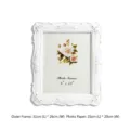 Cadre photo blanc orné de roses 8x10 pouces pour décoration de table élégante - Blanc (Suspendu et de Bureau) / 10"