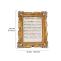 Marco de fotos rectangular dorado vintage talla L con partitura para decoración - L / Dorado / 7"
