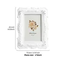 Cadre photo élégant rose blanche avec sculptures en relief pour photos 4x6 pouces décoratif - Blanc (Suspendu et de Bureau) / 6 Pouces