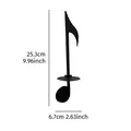 Black iron musical note wall candle holder, dimensions 25.3x6.7 cm, elegant decor - Eighth Note Style