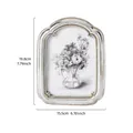 Vintage French style curved door shape resin photo frame with dimensions 15.5x19.8cm - 7" / Silver