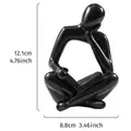 Modern minimalist black reader figurine sculpture for desk and bookshelf decor - Small / Black