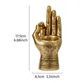 Antique gold mysterious palmistry hand resin candle holder with 17.5cm height dimension - Left Eye Three-Finger (Style A) / Gold